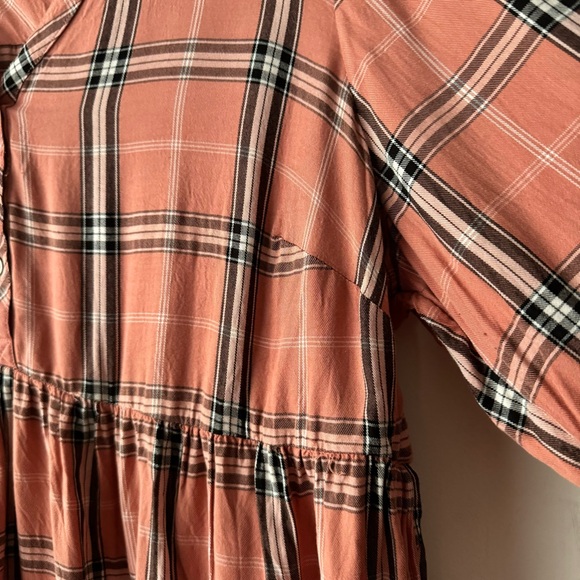Torrid | Peach Plaid Twill Peplum Babydoll Popover Top Size 2X - Picture 6 of 14